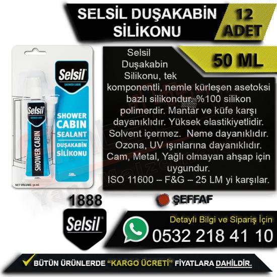 Selsil Duşakabin Silikonu 50 Ml Şeffaf (12 Adet), Selsil, Duşakabin, Silikonu, 50 Ml, Şeffaf, Selsil Duşakabin Silikonu, Duşakabin Silikonu, Selsil Silikon, Toptan Silikon, Şeffaf Silikon